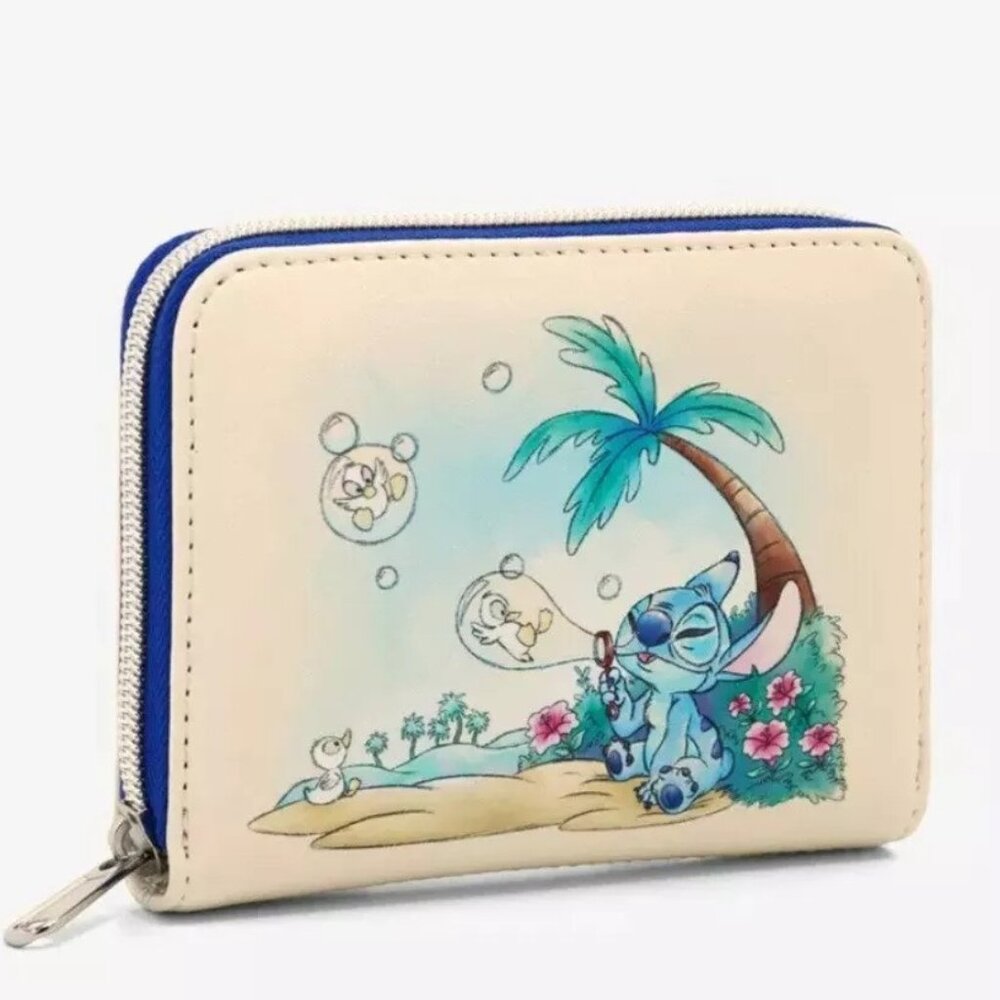Loungefly Disney Lilo And Stitch Wallet Stitch Bubbles Ducklings Zip Around - Picture 4 of 4